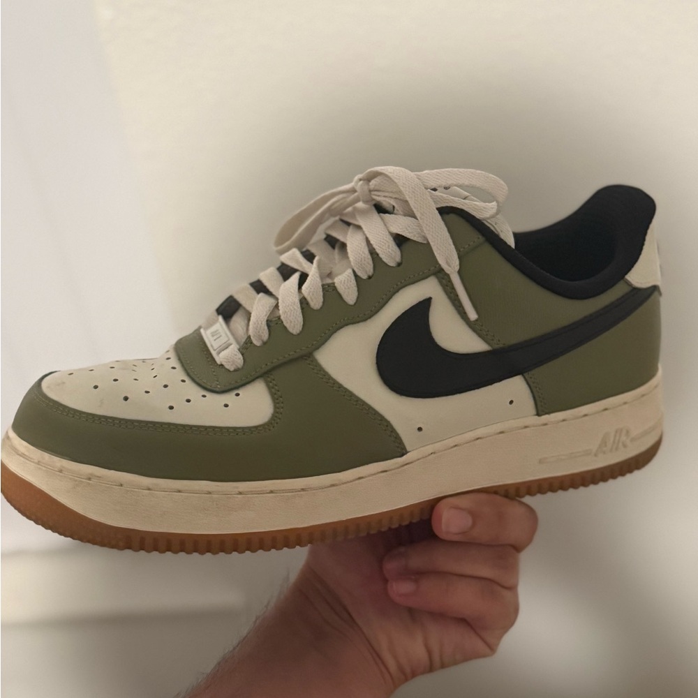 Nike Air Force 1 Low Green and Cream Sneakers